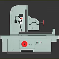Industrial Grinding Machine Tool With Light Green Body Red Knob And Control Panel