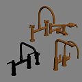 Golden Modern Faucets With Different Designs And Curved Spouts For Kitchen Decoration Use