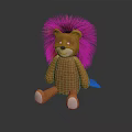 Brown Plush Hedgehog Toy With Spiky Back And White Paws Sitting On Black Surface