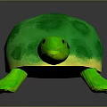 Cute Stuffed Turtle Toy With Green Shell Yellow Edges And Red Eyes