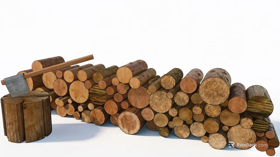 Modern Agricultural Equipment For Efficient Wood Log Processing And Handling 3d model 