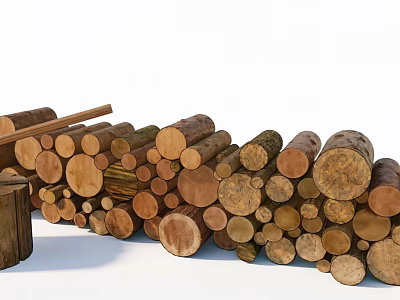 Modern Agricultural Equipment For Efficient Wood Log Processing And Handling 3d model