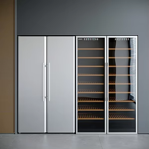 Modern Refrigerator Constant Temperature Wine Cabinet Embedded Refrigerator Glass Wine Cabinet Freezer 3d model