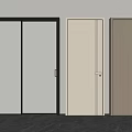 Modern Home Interior Featuring Light Colored And Wooden Hinged Doors Design 3d model