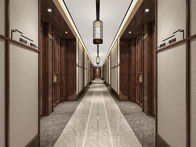 New Chinese Aisle Hotel Aisle 3d model