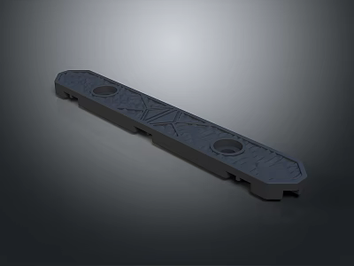Stylish Black Strip Lighting Combination With Textured Surface And Dual Mounting Holes 3d model