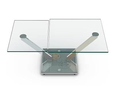 Modern Glass Top Coffee Table With Metal Legs And Contemporary Design 3d model