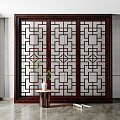 Chinese window mahogany window 3d model