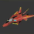Red Toy Airplane Model With Yellow Accents And Number 1024 Design