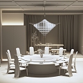 New Chinese Club Box Room 3 m Round Table 3d model