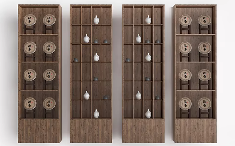 New Chinese Style Tea Cabinet Tea Rack Storage Rack Display Rack Decorative Rack 3d model