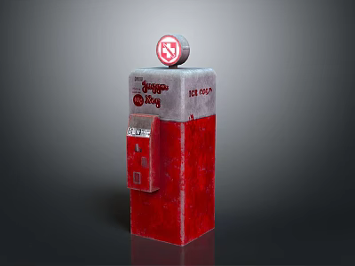 Red And Gray Self Storage Unit With Circular Sign And Storage King Label 3d model