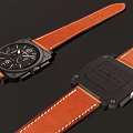 Stylish Daily Use Watches With Orange Leather Straps And Black Dials