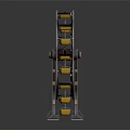 Detailed Miniature Ferris Wheel Model With Metal Frame And Yellow Orange Cabins