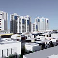 Modern High rise Residential Buildings With Glass Facade And Urban Surroundings