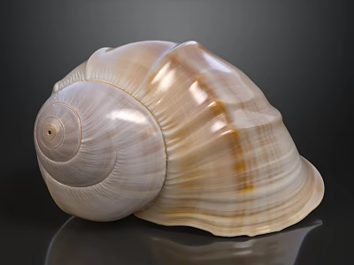 Natural Brown And White Seashell With Smooth Surface And Spiral Pattern 3d model