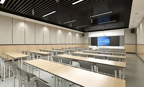 modern classroom 3d model