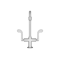 Simple Modern Dual Handle Faucet Featuring Curved Spout And Smooth Operation For Sink