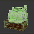 Vintage Cash Register For Daily Living With Wooden Base Drawers Silver Body Keypad And Screen