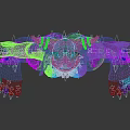 3D Sci Fi Character In Blue Purple And Pink Bodysuit With Pink Gloves And Boots
