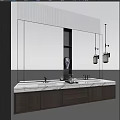 Modern Bathroom Vanity With Marble Countertop Double Sink Large Mirror And Drawers