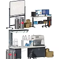 Efficient Functional Workbench With Lab Equipment Storage Cabinets And Monitor Shelves