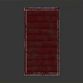 Red Metal Shipping Container with Textured Surface and Metal Hinges Frame