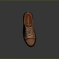 Brown Leather Casual Lace Up Shoes With Orange Lining And Black Sole