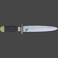 Military Tactical Knife Featuring Black Handle Golden Accents And Sharp Silver Blade