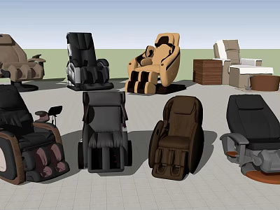 Various Massage Chairs With Different Styles And Comfortable Designs For Home Use 3d model