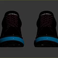 Black Sneakers With Pink And Purple Laces And Blue Thick Soles