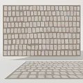 Modern Square Rug With Geometric Square Pattern In Neutral Beige Tones 3d model