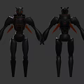 Sci Fi Robot Characters With Mechanical Design Holding Hands In Black And Orange