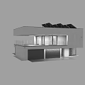 Modern Detached Villa Exterior With Solar Panels Large Glass Windows And Balcony