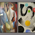 Modern Abstract Wall Art Paintings With Geometric Shapes Bold Lines And Colorful Circles