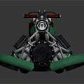 Green Motorcycle With Red Seat Unique Modern Design And Distinct Wheels