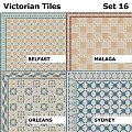 Decorative Tiles with Intricate Patterns in Belfast and Malaga Styles for Interior Design