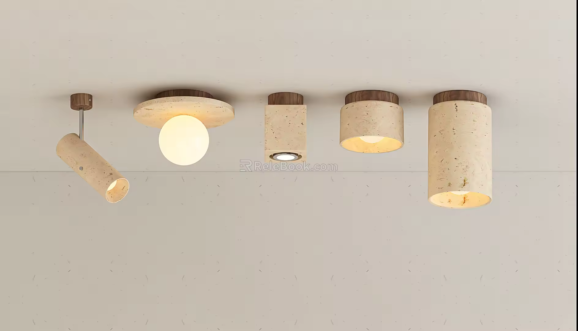 Quiet ceiling lamp Cave stone ceiling lamp 3d model