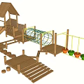 Modern slide children'slide combination 3d model