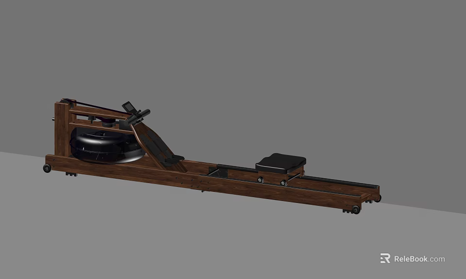 Modern Wooden Rowing Machine Home Gym Fitness Workout Training Equipment 3d model 