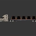 White Flatbed Truck Transporting Multiple Covered Goods With Black Tarps On Trailer