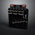Black Tool Organizer Board With Orange Accents Key Holder And Screwdriver Slots