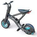 Sleek Modern Electric Motorcycle With Blue Black Body Handlebar And Pedals