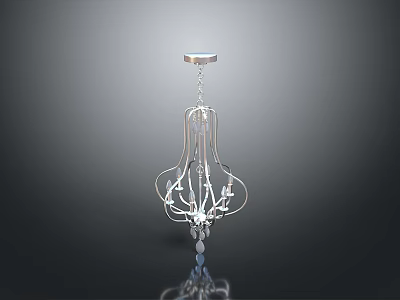 Elegant Modern Chandelier Lighting Combination With Metal Frame And Crystal Pendants 3d model