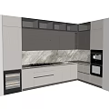 Modern Kitchen With Sleek White Cabinets Marble Countertop And Built In Appliances