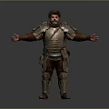 Man In Full Body Medieval Armor Standing With Arms Outstretched And Detailed Costume