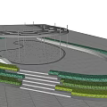 Scenic Outdoor Circular Pergola Design With Greenery Steps And People Activities