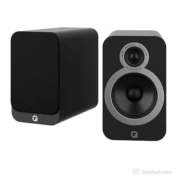 Modern Black Audio Speakers With High Quality Sound And Sleek Design 3d model 