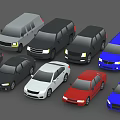 Various Types of Cars Including Police Car SUVs Vans and Sedans in Different Colors