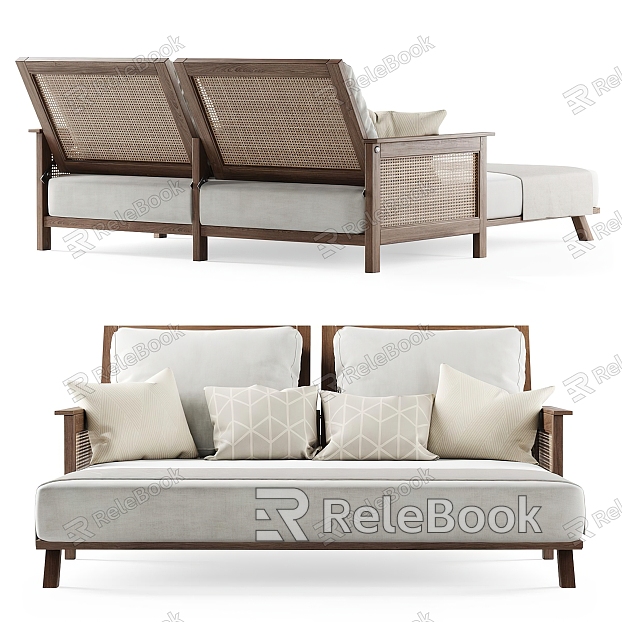 Sofa Modern Outdoor Rattan Sofa Modern Three-seat Sofa Three-seat Sofa model